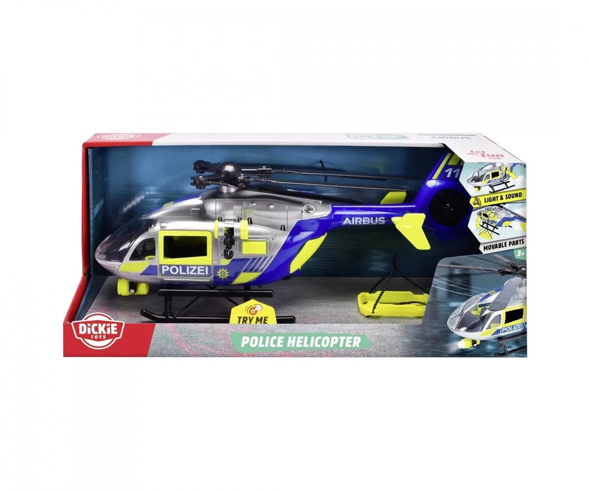 Spielzeug-Hubschrauber Police Helicopter, mit Funktionen von Dickie Toys in Grau – Produktfoto
