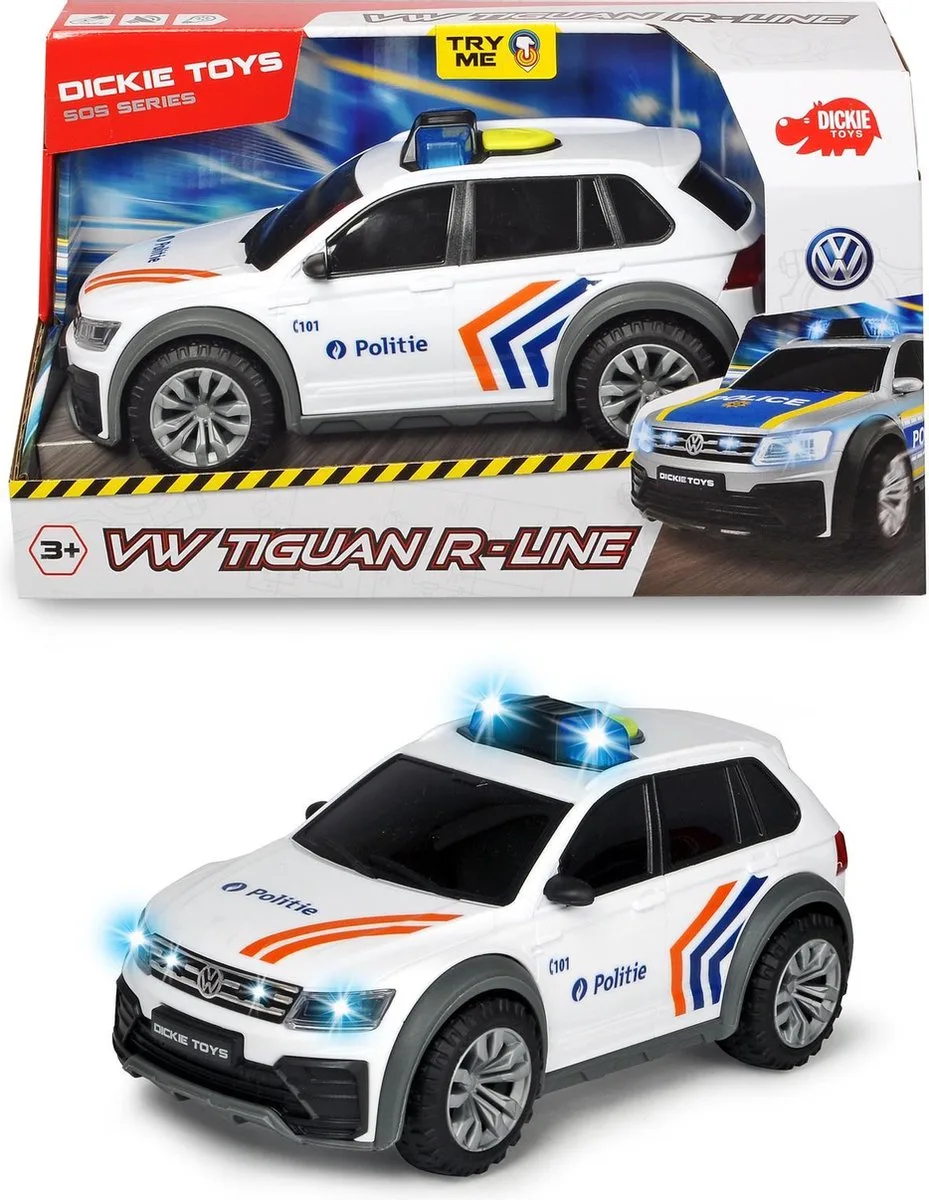 Politiewagen - VW Tiguan R-Line - Belgische versie - 18 cm - Licht & Geluid - Speelgoedvoertuig by Dickie Toys in Multicolour – product photo