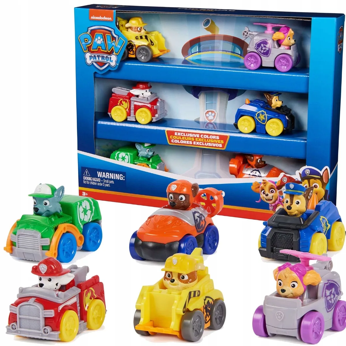 Psi Patrol Set: 6 Racers Voertuigen met Figuren voor Kinderen von Dickie Toys – Produktfoto