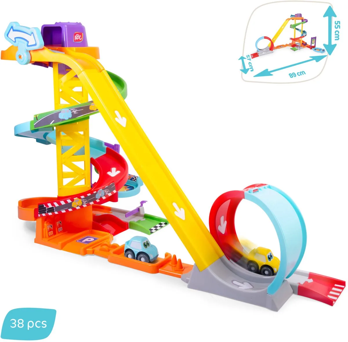 Racebaan - ABC - race n loop park - speelset met 2 auto's, looping en knikkers van Dickie Toys in Paars – productfoto