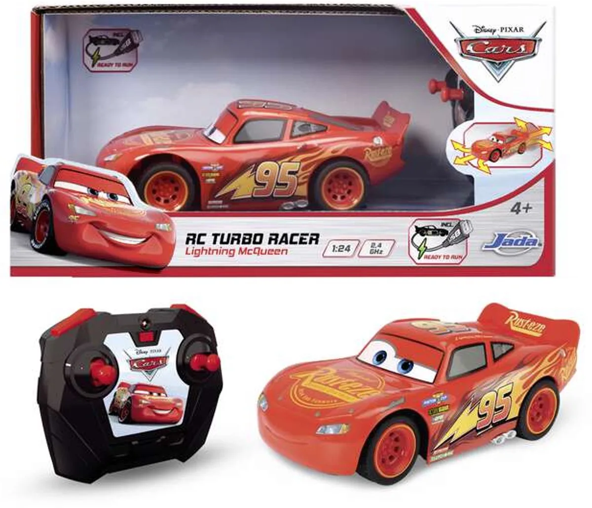 RC Cars 3 Lightning McQueen Turbo Racer från Dickie Toys i Flerfärgad – produktbild
