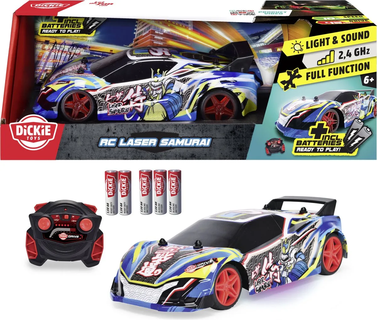 Rc Laser Samurai - Racewagen - Licht en geluid - Vanaf 6 jaar de Dickie Toys en Bleu – photo du produit