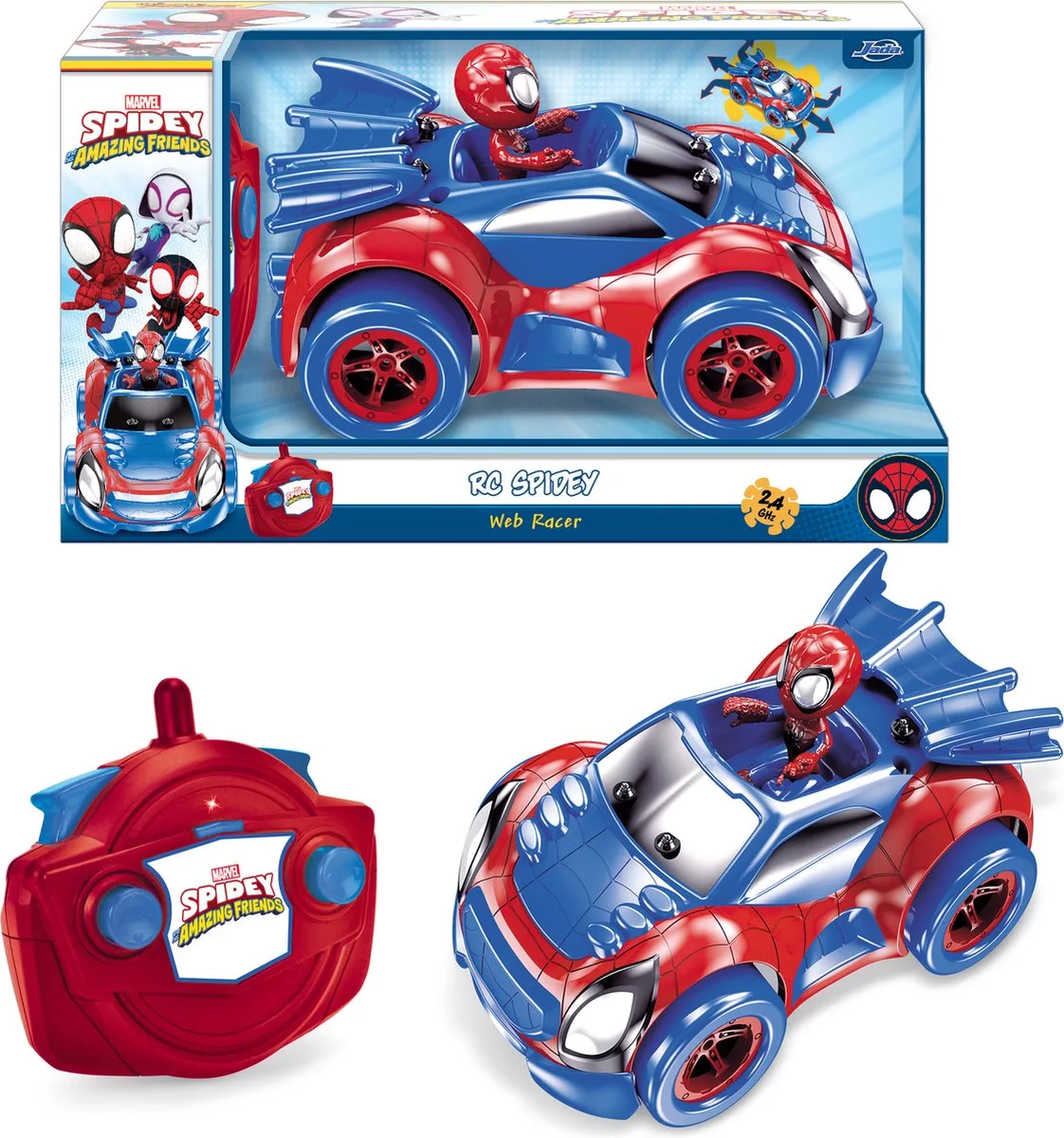 RC Spidey Web Racer, 1:20 - Bestuurbare auto fra Dickie Toys i Rød – produktbillede