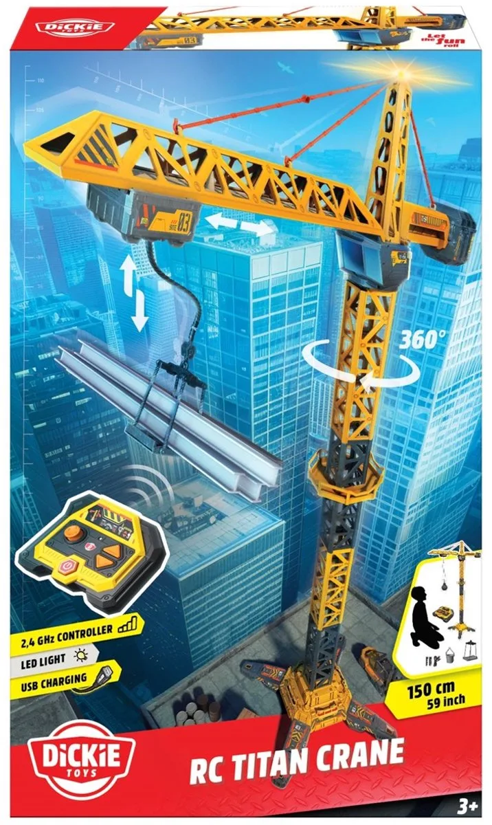 RC Titan-kraan de Dickie Toys en Jaune – photo du produit