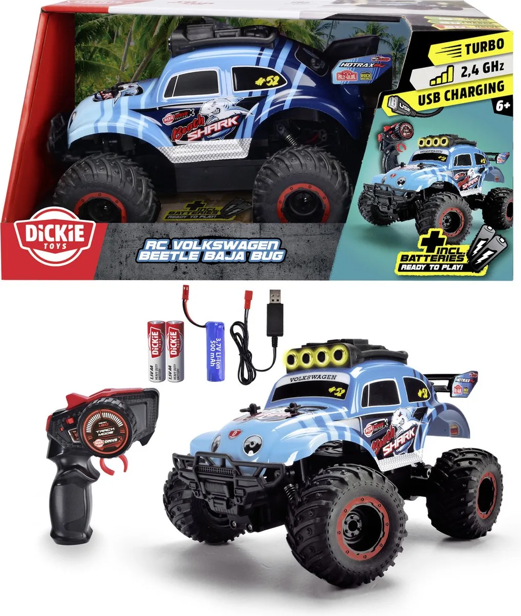 Rc Volkswagen Beetle Baja Bug - Buggy - Vanaf 6 jaar fra Dickie Toys i Blå – produktbillede