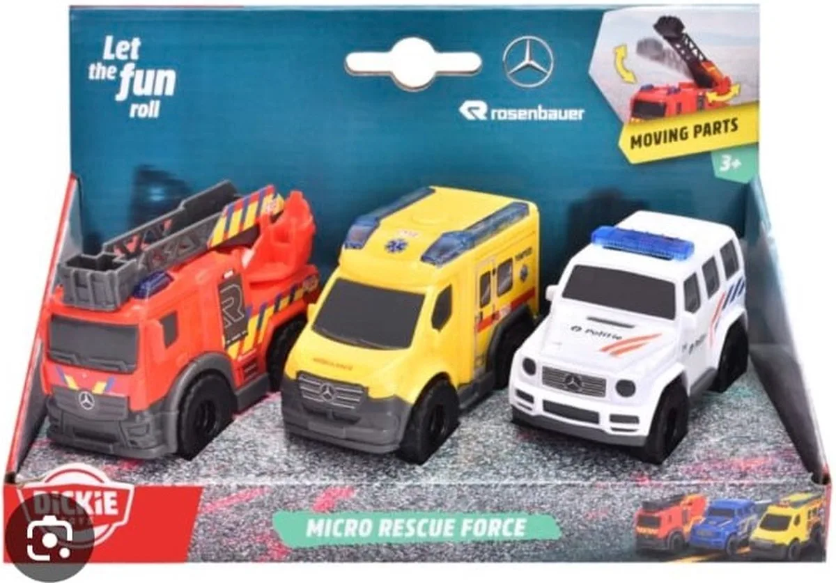 Rosenbauer - Micro Rescue Force van Dickie Toys in Geel – productfoto