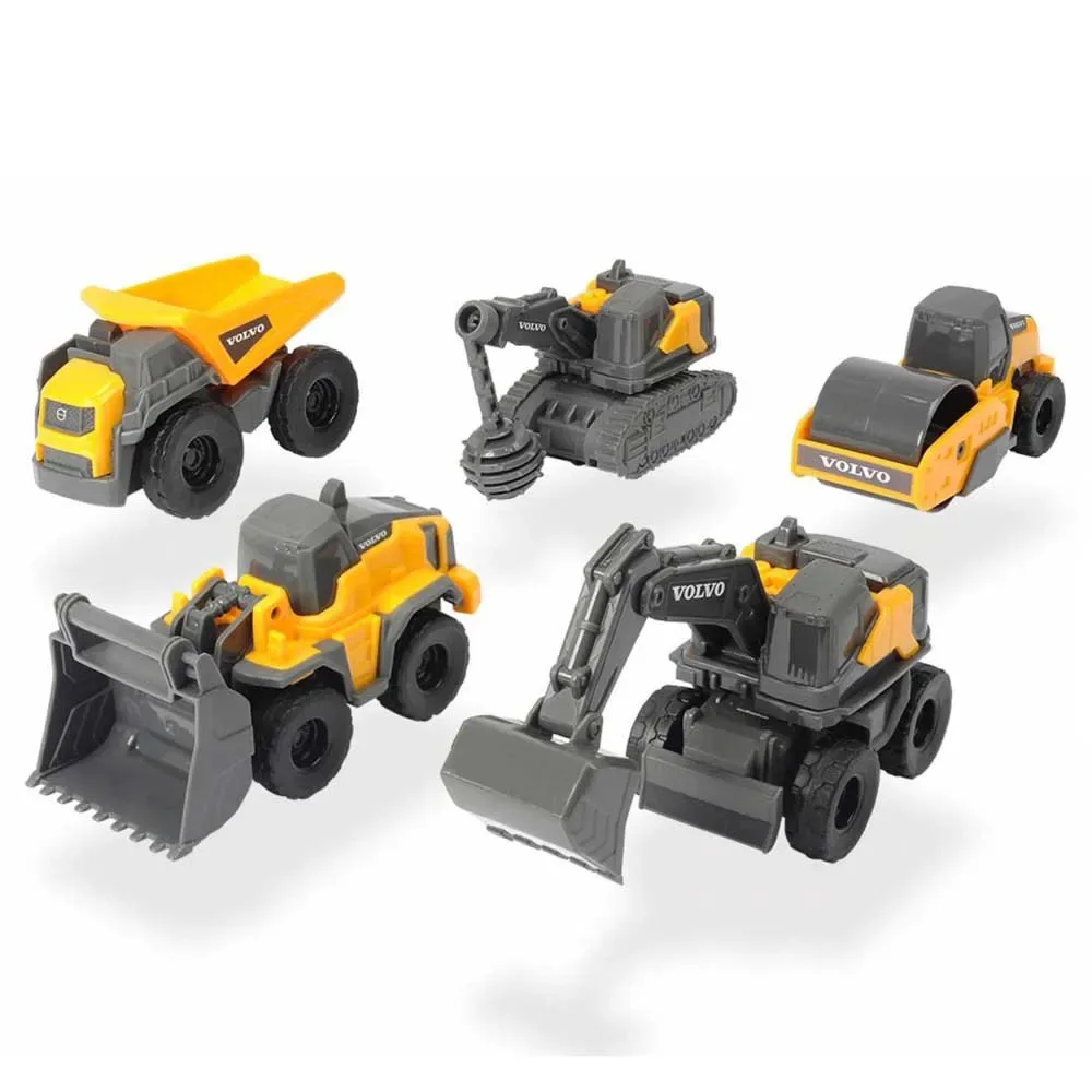 Sæt Med 5 Volvo Micro-køretøjer 9 Cm fra Dickie Toys – produktbillede