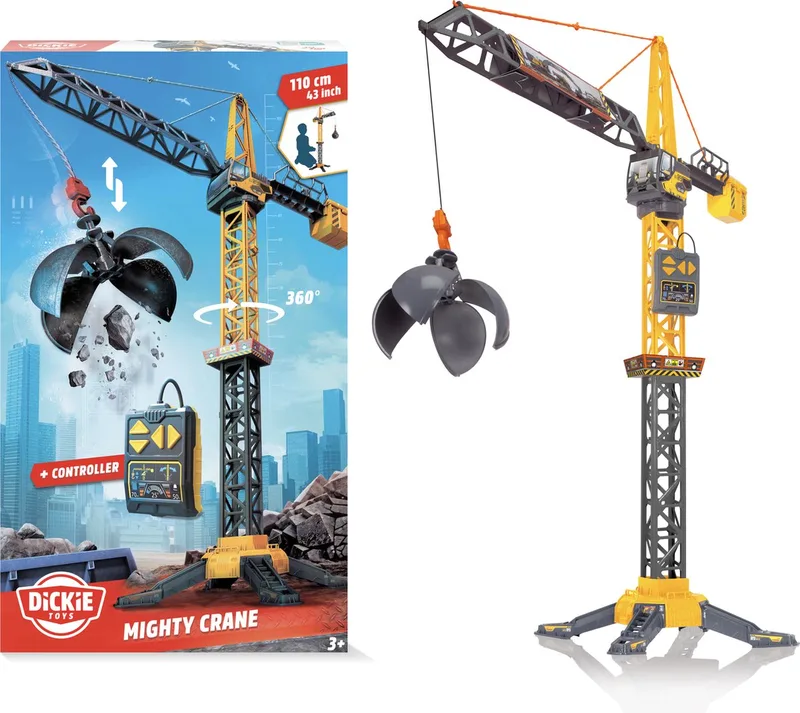Simba - Mighty Crane - Hijskraan - 110cm - Vanaf 3 jaar från Dickie Toys i Gul – produktbild