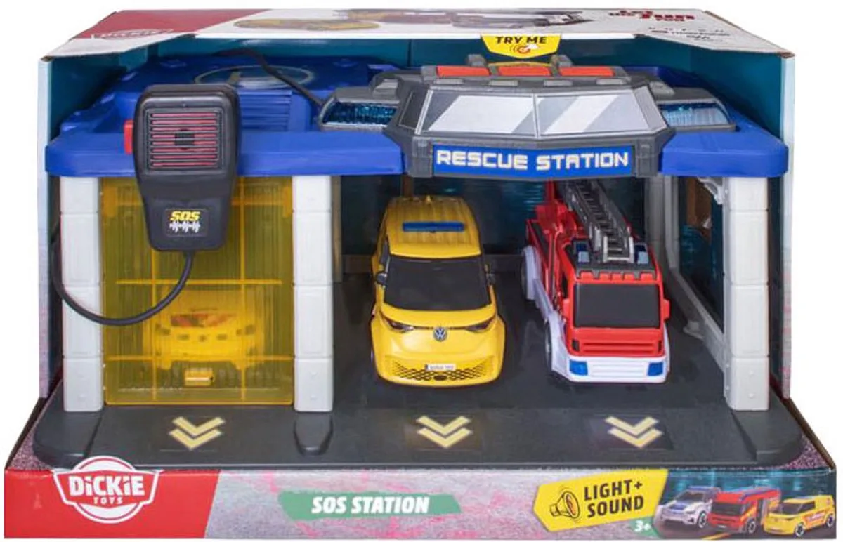 SOS Station met 3 Nederlandse Voertuigen incl. Licht en Geluid de Dickie Toys en Multicolore – photo du produit