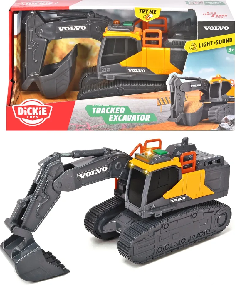 Volvo - Constructie - 23 cm - Licht & Geluid - Speelgoedvoertuig by Dickie Toys in Graafmachine – product photo