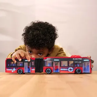 Volvo stadsbus - 40 cm - vrijloop en stuurmechanisme - vanaf 3 jaar - speelgoedvoertuig från Dickie Toys i Röd – produktbild 6 av 6