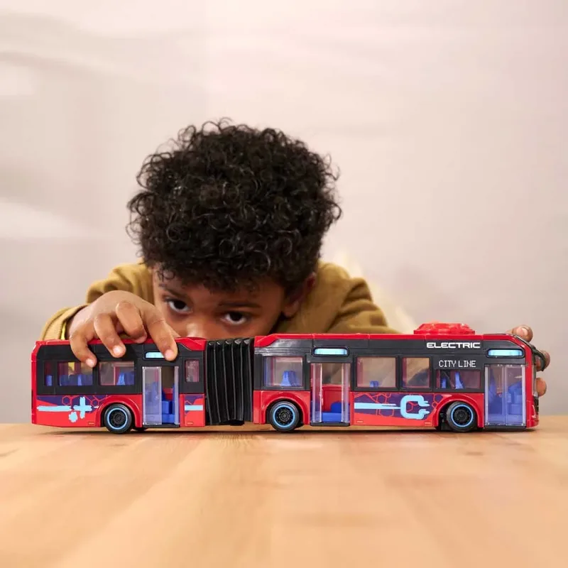 Volvo stadsbus - 40 cm - vrijloop en stuurmechanisme - vanaf 3 jaar - speelgoedvoertuig från Dickie Toys i Röd – produktbild 6 av 6