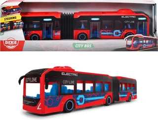 Volvo stadsbus - 40 cm - vrijloop en stuurmechanisme - vanaf 3 jaar - speelgoedvoertuig från Dickie Toys i Röd – produktbild 1 av 6