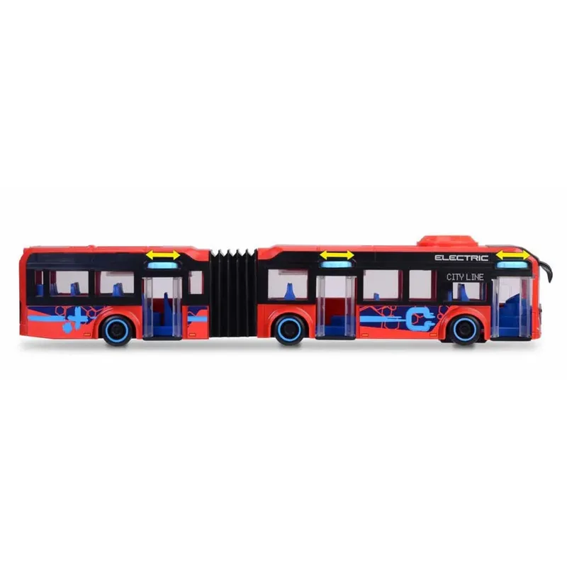 Volvo stadsbus - 40 cm - vrijloop en stuurmechanisme - vanaf 3 jaar - speelgoedvoertuig från Dickie Toys i Röd – produktbild 3 av 6