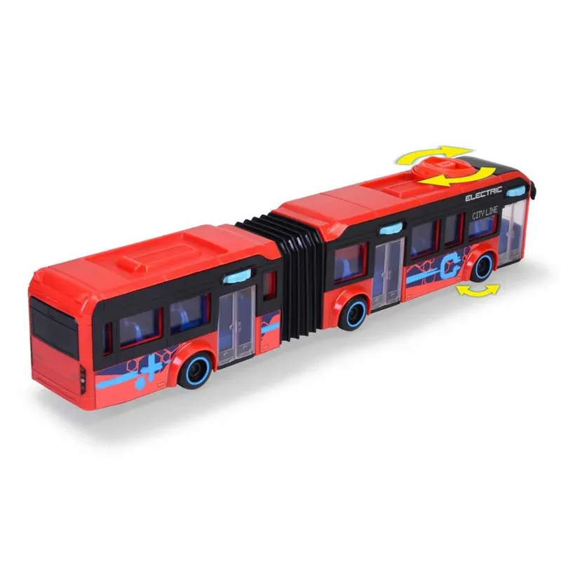 Volvo stadsbus - 40 cm - vrijloop en stuurmechanisme - vanaf 3 jaar - speelgoedvoertuig från Dickie Toys i Röd – produktbild 2 av 6