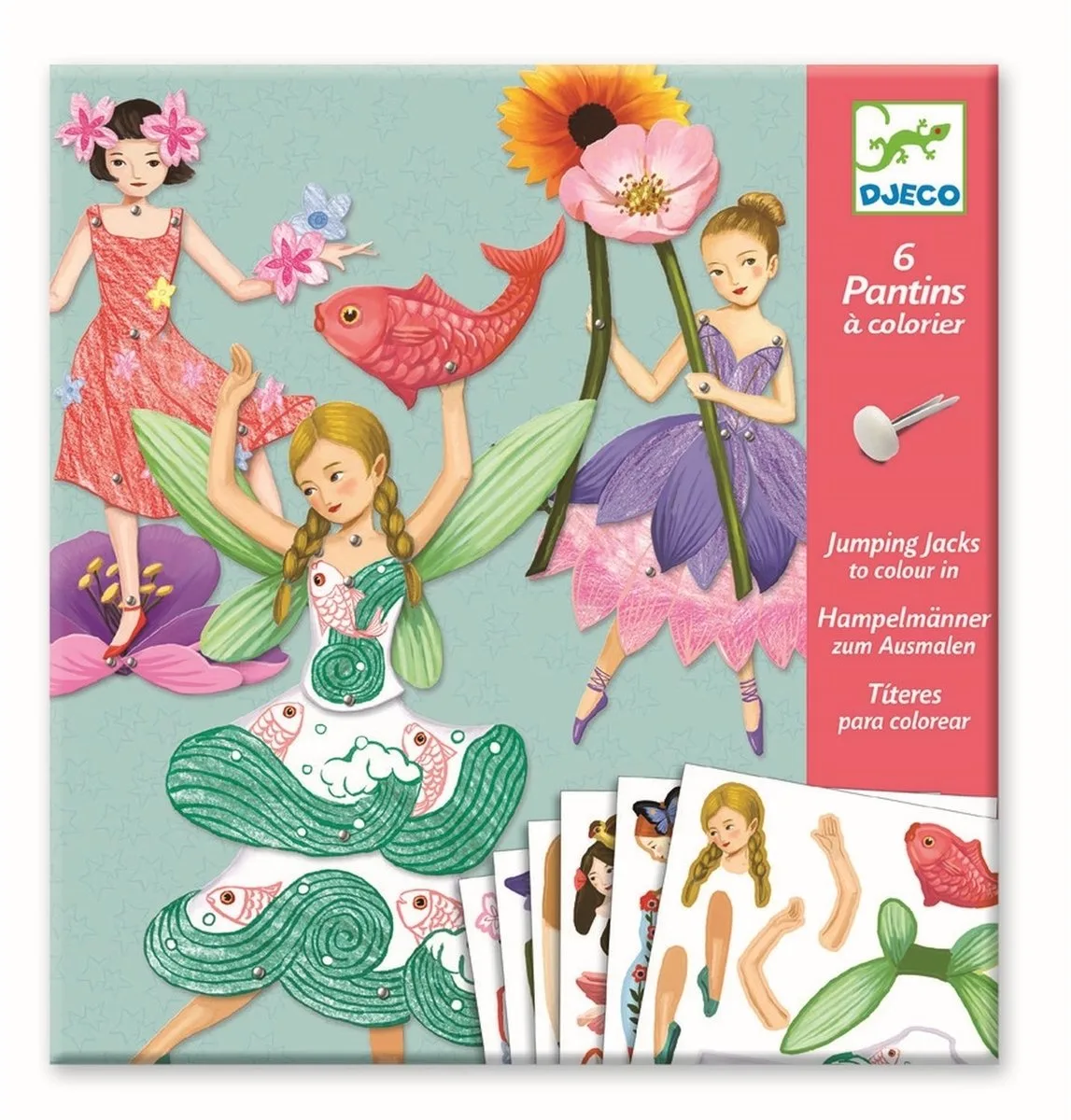 Kreativset Hampelmann Feen Malen Bastelset Basteln für Kinder von Djeco in Mehrfarbig – Produktfoto
