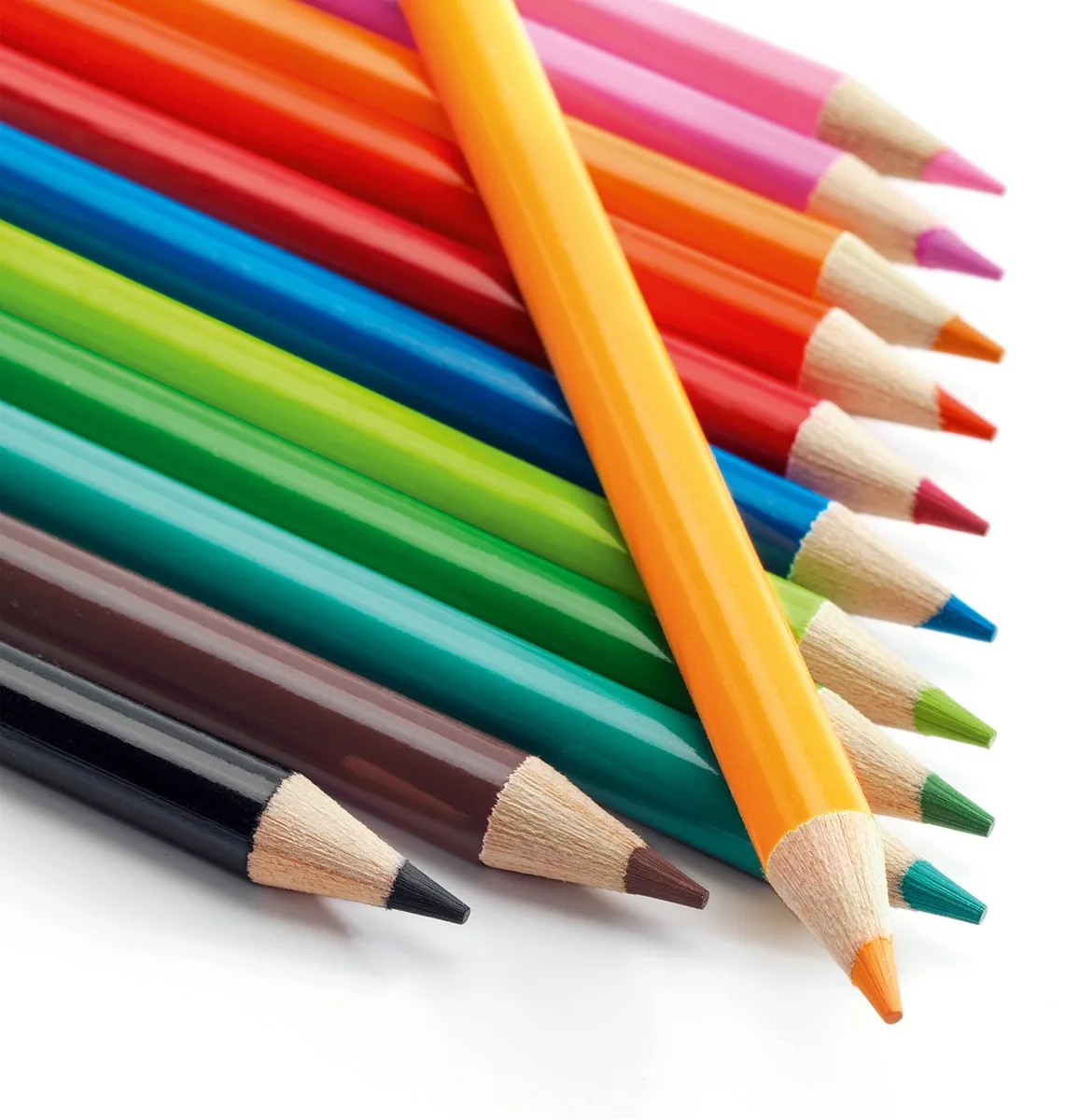 aquarelpotloden 12 stuks - kleuren set FSC hout. de Djeco en Multicolore – photo du produit