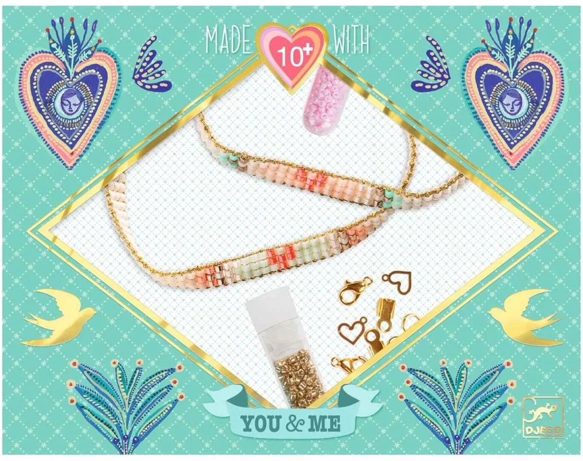 armbanden maken Miyuki en Hearts - kralen set voor kinderen. fra Djeco i Flerfarvet – produktbillede