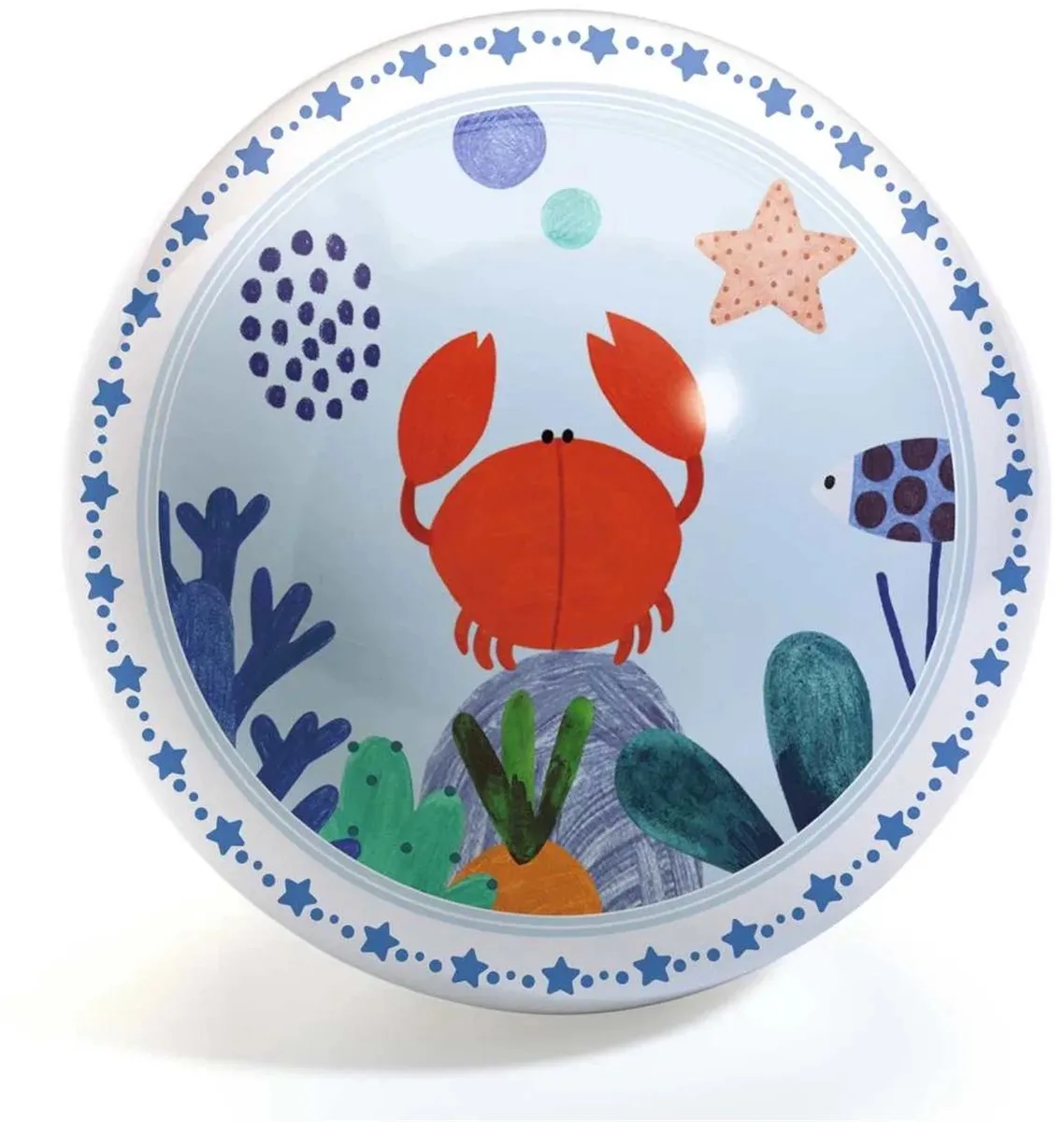 bal Fishee ball - kleurrijke speelbal zee thema Ø22 cm. van Djeco in Meerkleurig – productfoto