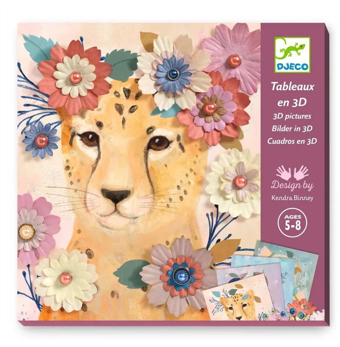 creatief papier bloemkronen knutselset voor kinderen. från Djeco i Flerfärgad – produktbild