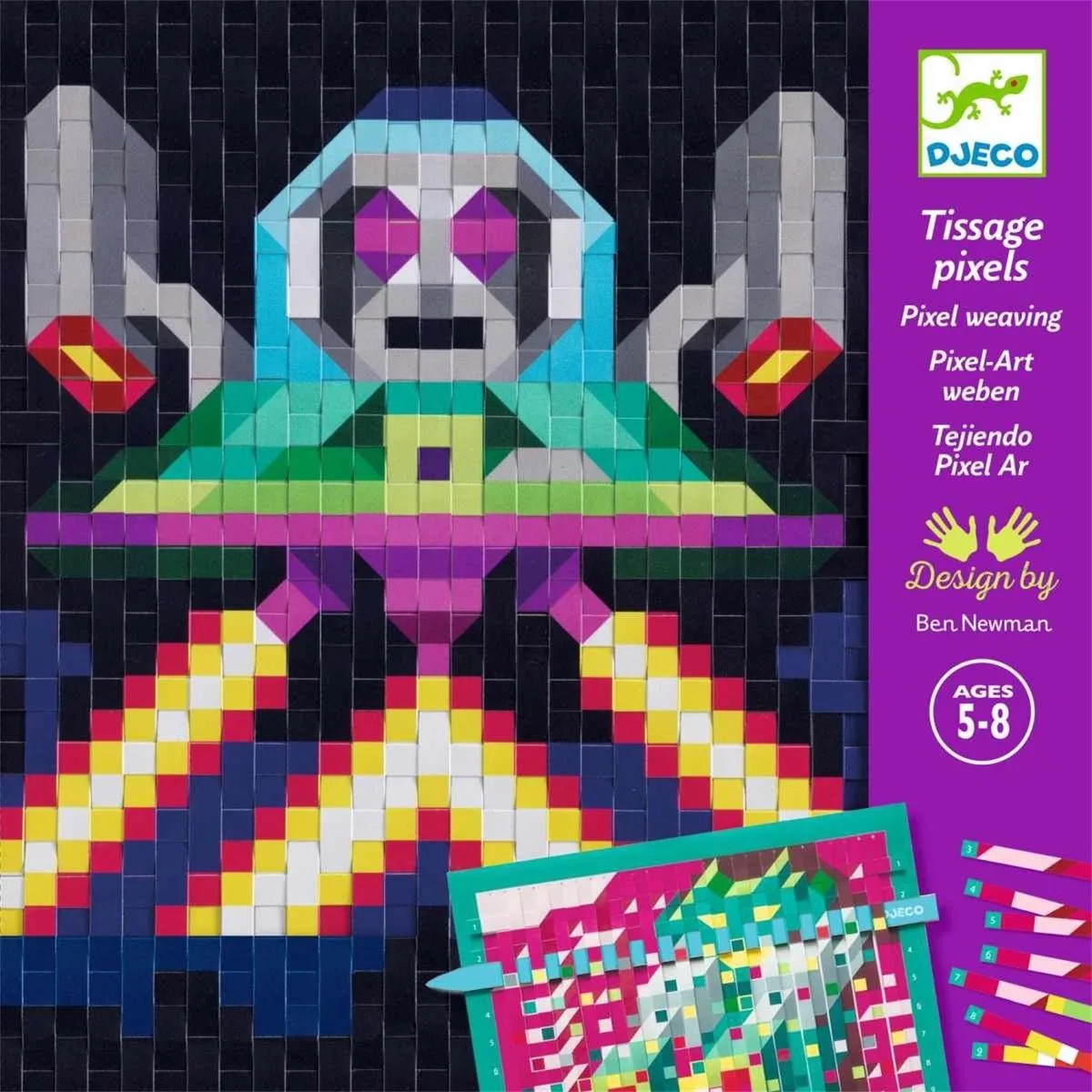 creatief papier Invaders - knutselset voor kinderen - FSC papier. van Djeco in Meerkleurig – productfoto