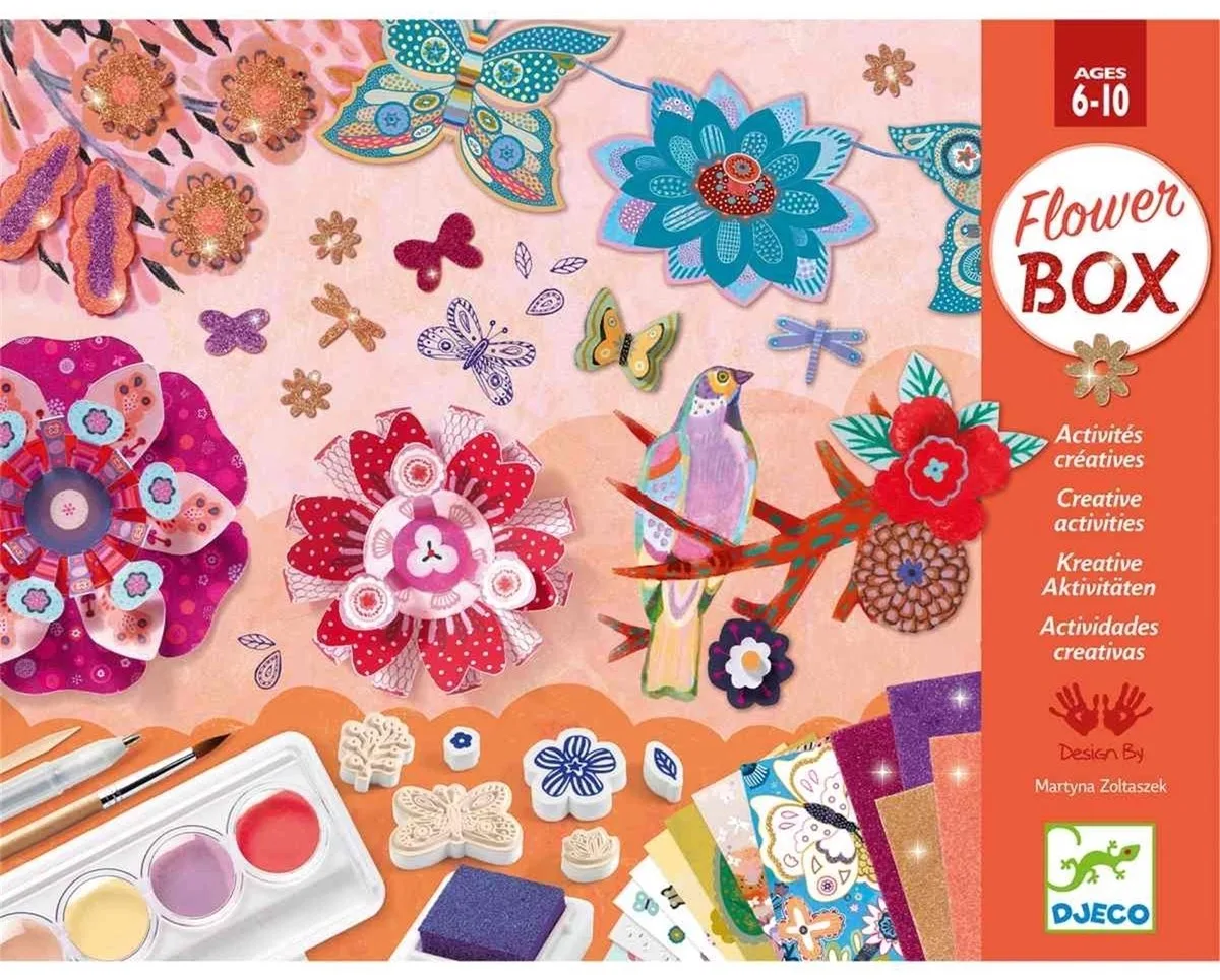 creatieve knutselset Flower Box - multi-activiteitendoos bloemen. de Djeco en Multicolore – photo du produit