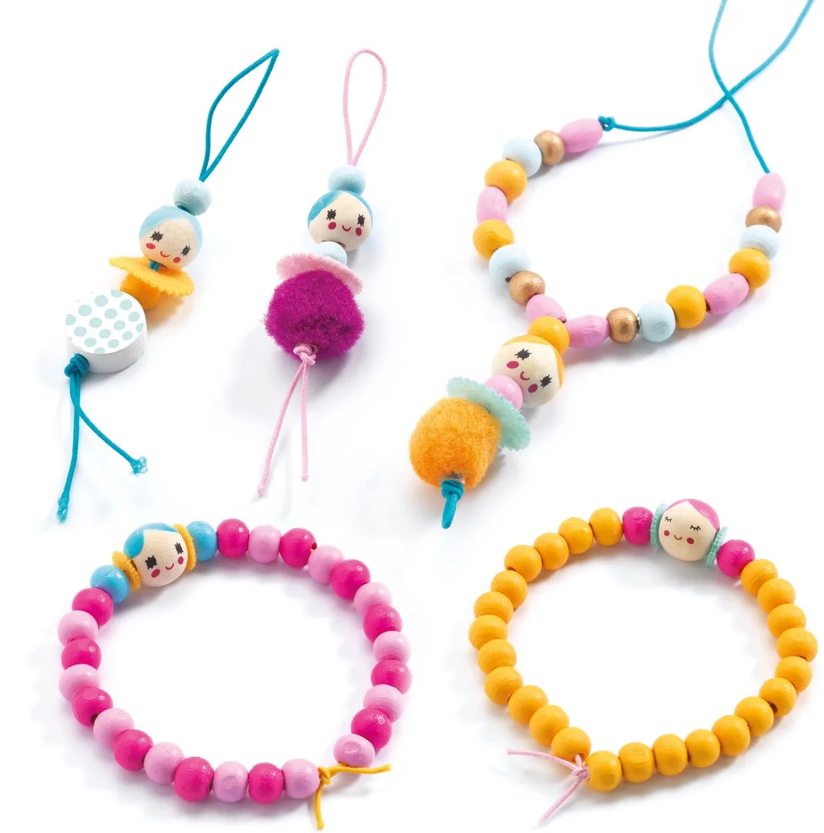 Djeco Juwelen Maken Parels en Poppetjes von Djeco in Mehrfarbig – Produktfoto