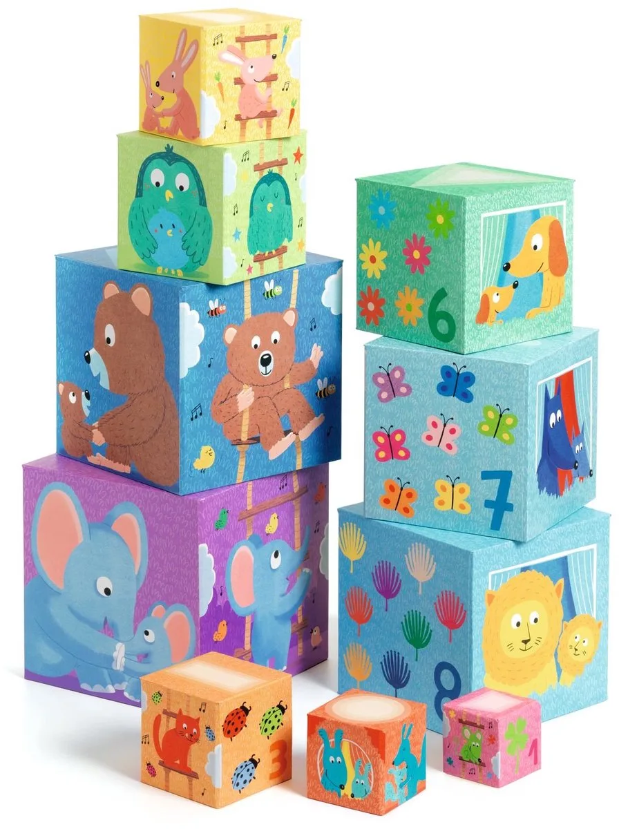 houten blokken Rainbow blocks by Djeco in Multicolour – product photo