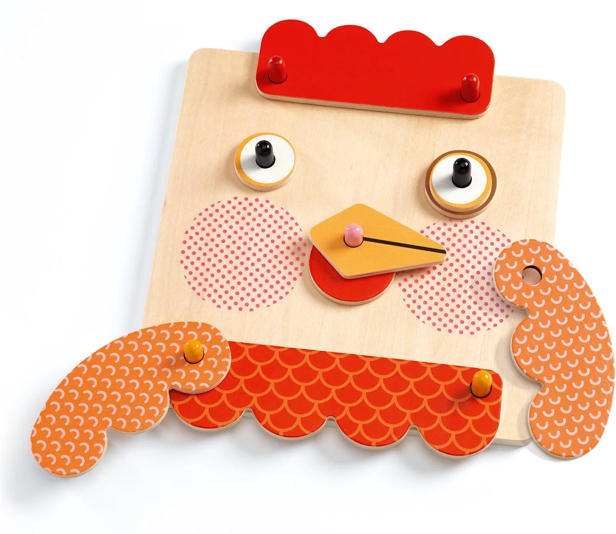 houten montagespel CreaFaces - educatief speelgoed FSC. de Djeco en Multicolore – photo du produit