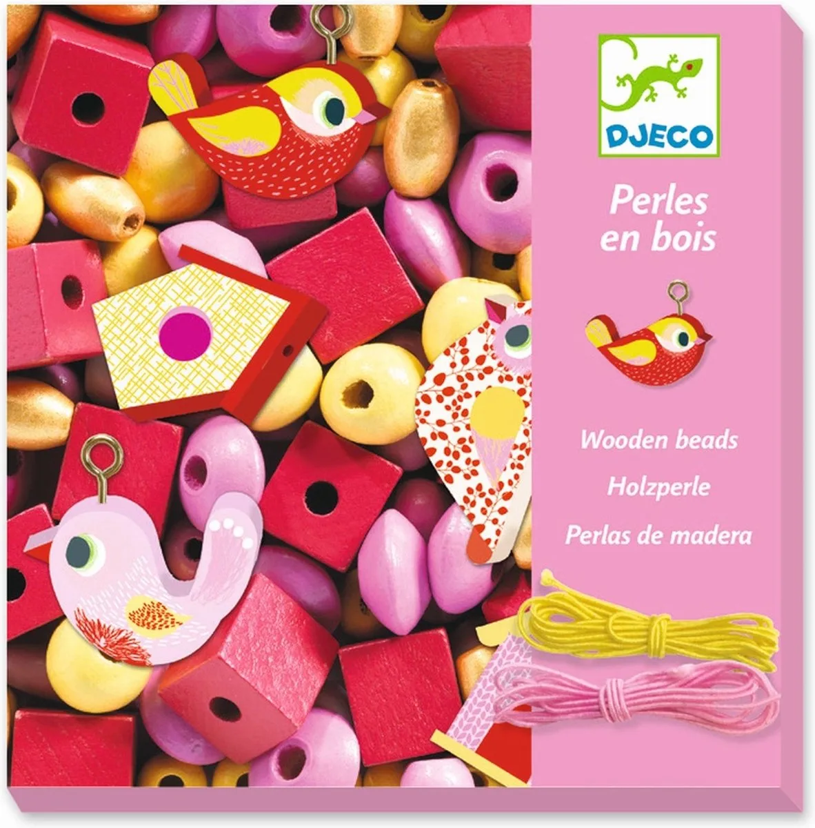 Houten Parels Vogels - 4+ by Djeco in Multicolour – product photo