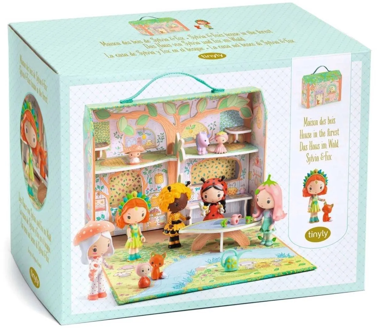 houten poppenhuis Maison des bois Sylvia & fox - FSC MIX. van Djeco in Meerkleurig – productfoto