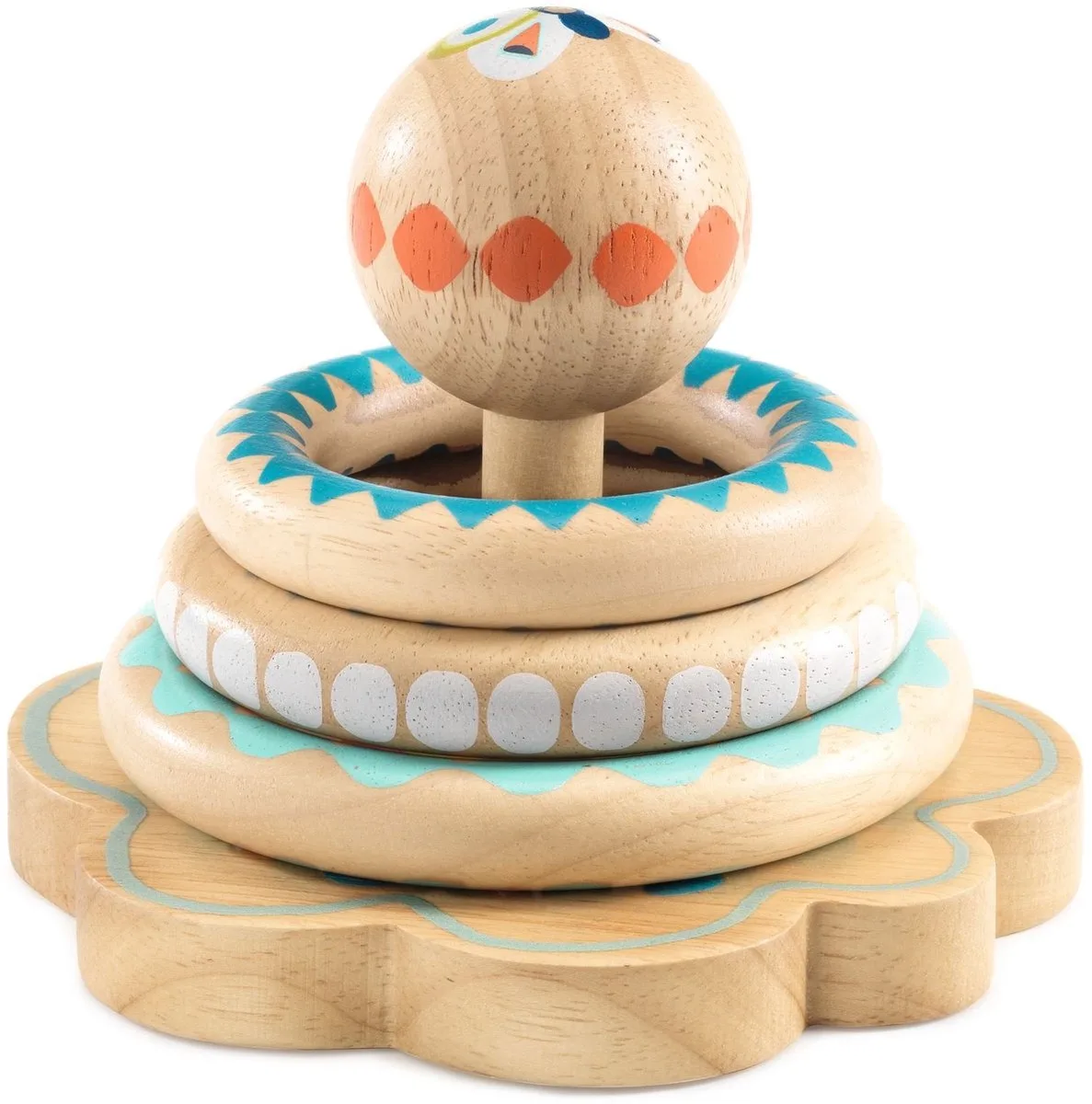 houten ringenspel BabyHoopi voor peuters en baby's. by Djeco in Multicolour – product photo