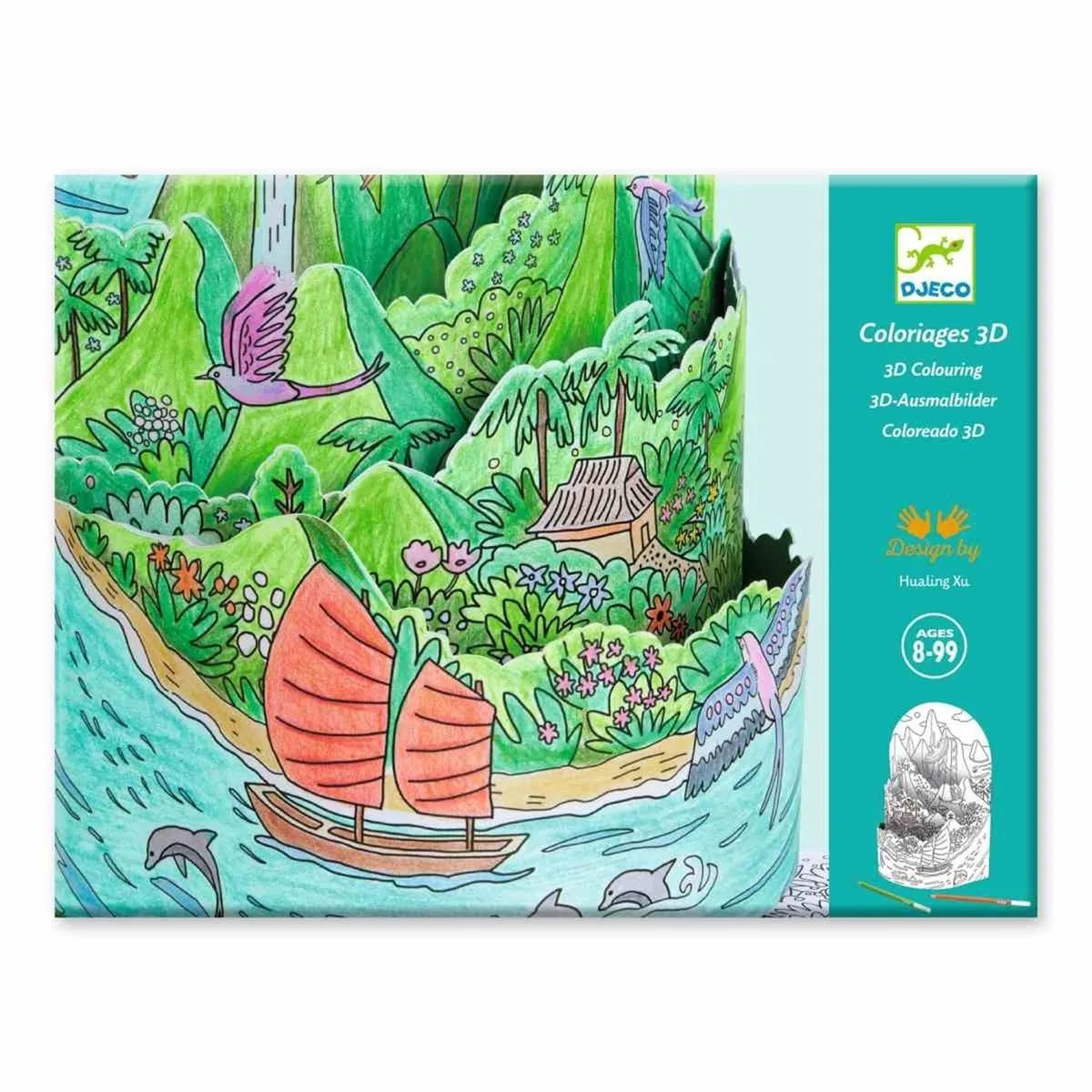 houten spel Au sommet de mon île - FSC MIX kinderspel. van Djeco in Meerkleurig – productfoto