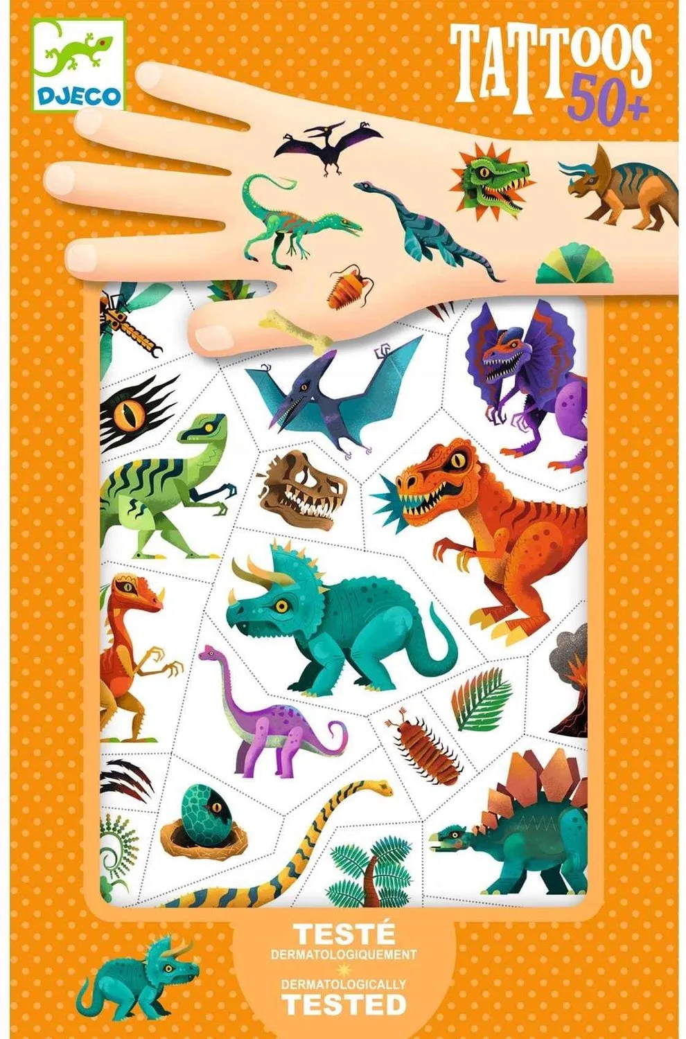 Huidvriendelijke tattoos Dinosaurus by Djeco in Multicolour – product photo