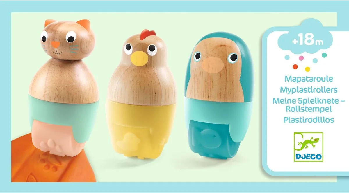 klei speelgoed dierenrollen - FSC 100% - creatief boetseren. by Djeco in Multicolour – product photo