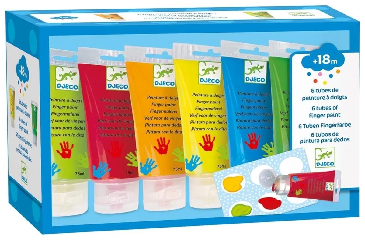 kleuren 6 Finger Paint Tubes de Djeco en Multicolore – photo du produit