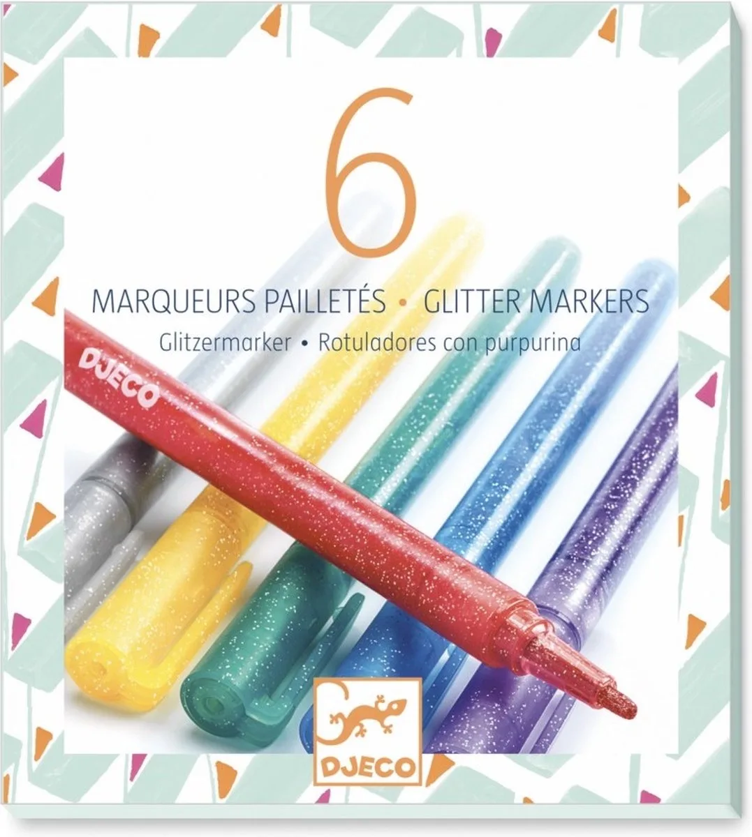 kleuren 6 glitter markers - sweet van Djeco in Meerkleurig – productfoto
