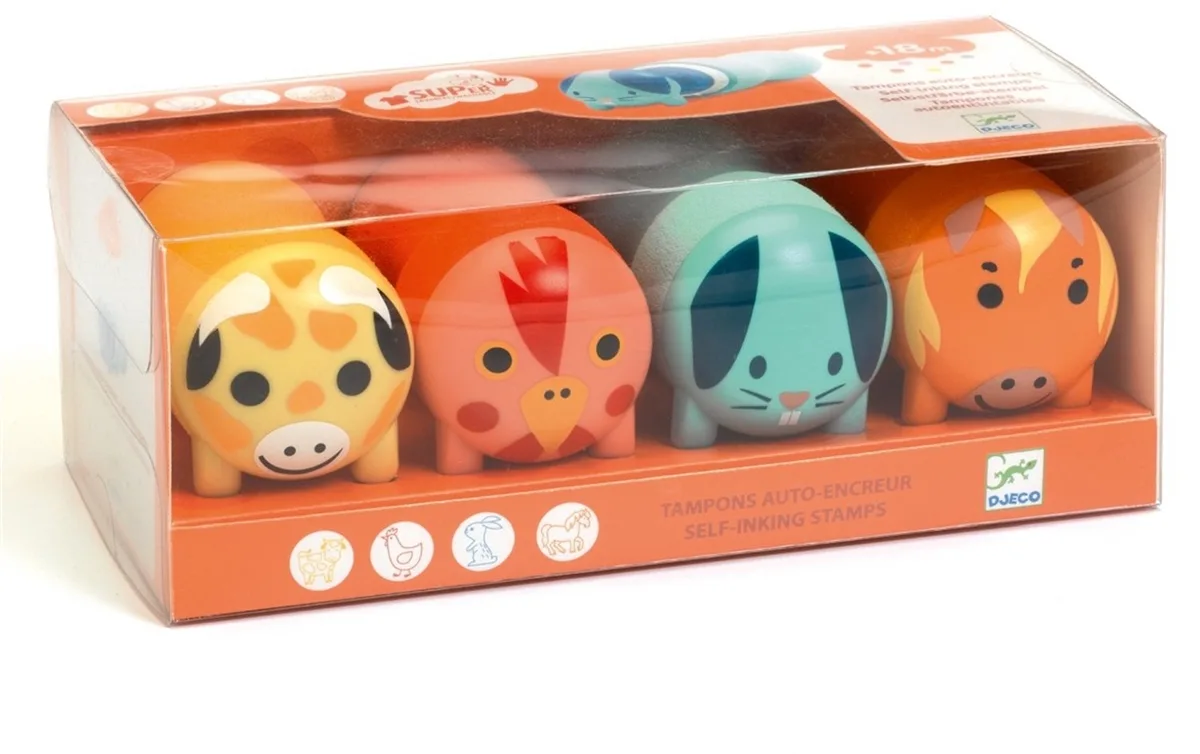 kleuren Farm AnimalsStamps for Little Ones de Djeco en Multicolore – photo du produit