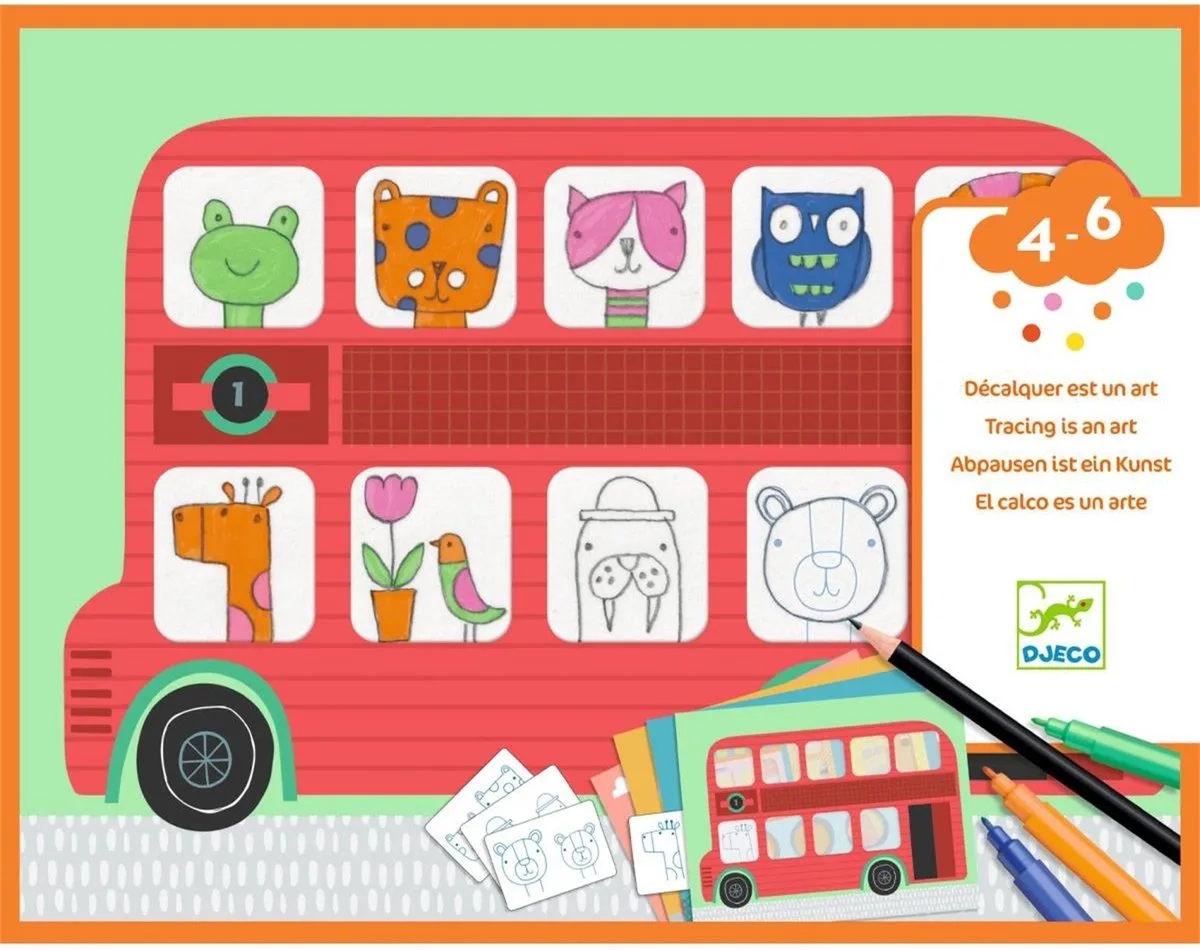 kleuren tracing kunst set - FSC papier creatief speelgoed. de Djeco en Multicolore – photo du produit