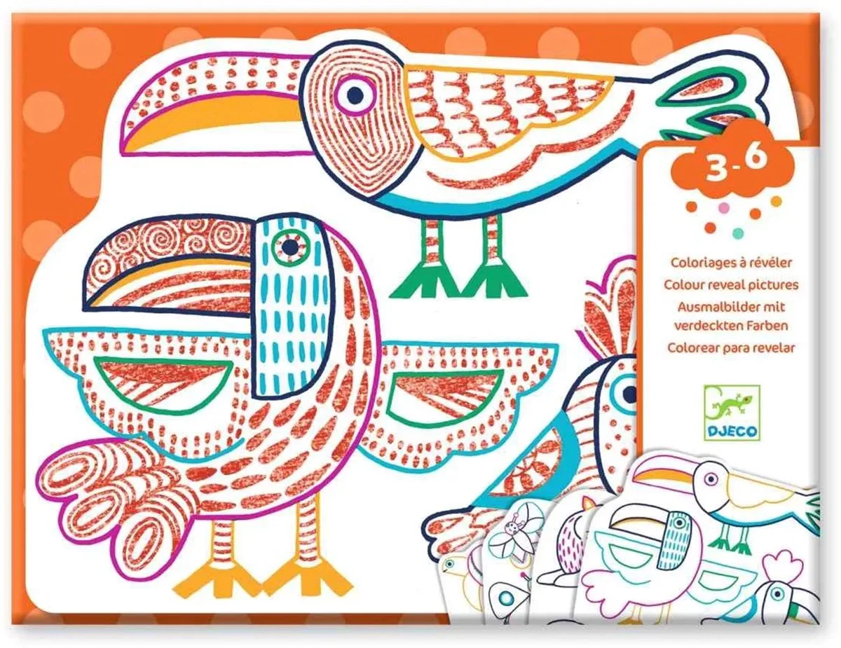 kleurkaarten speelgoed wild dieren FSC MIX - creatieve set. van Djeco in Meerkleurig – productfoto