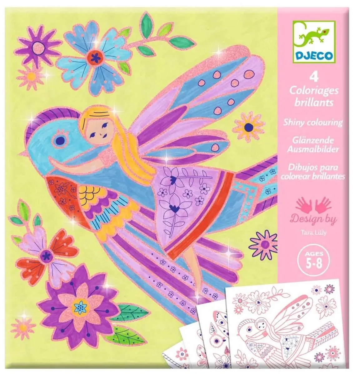 kleurplaten Kleine vleugels - creatieve kleuractiviteit voor kinderen. fra Djeco i Flerfarvet – produktbillede