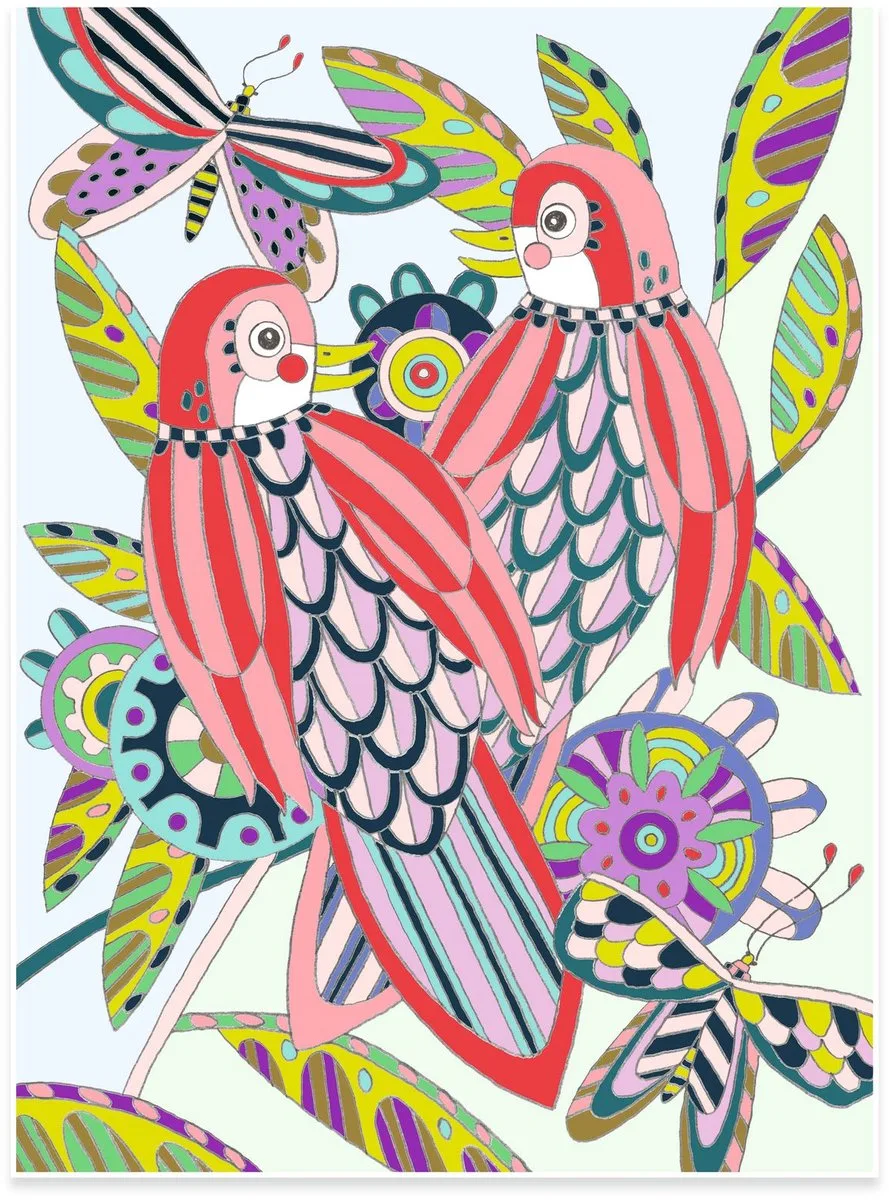 kleurplaten vogels - creatieve kunstset voor kinderen. de Djeco en Multicolore – photo du produit