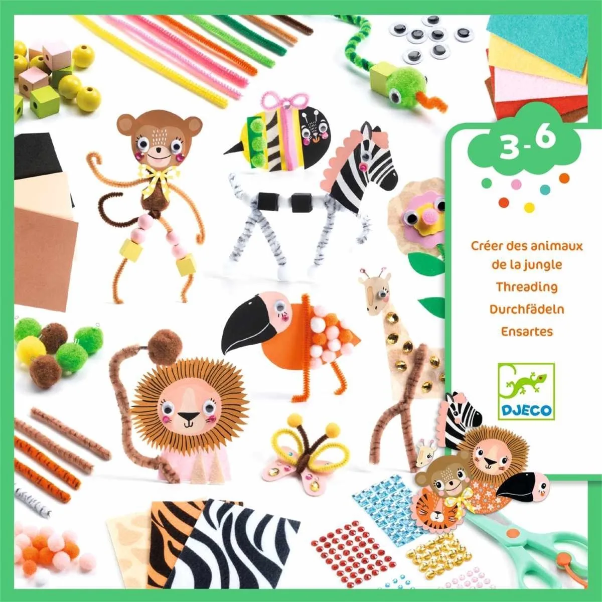 knutselbox Jungle dieren creatie FSC MIX - knutselset. by Djeco in Multicolour – product photo