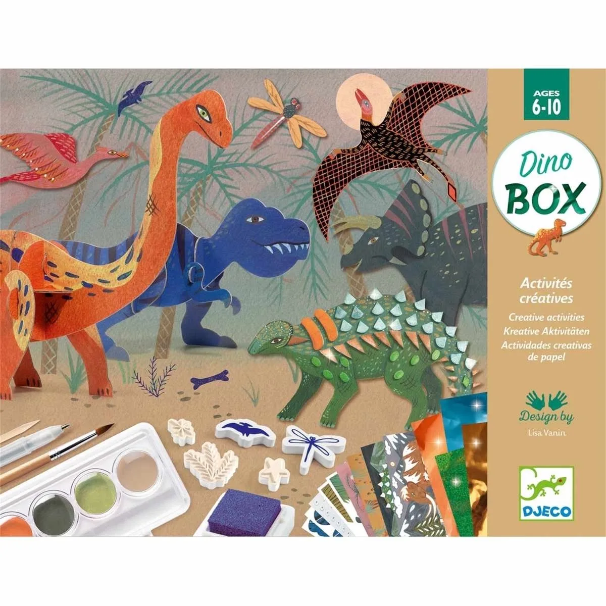 Knutselkoffer De Wereld van de Dinosauriërs de Djeco en Multicolore – photo du produit