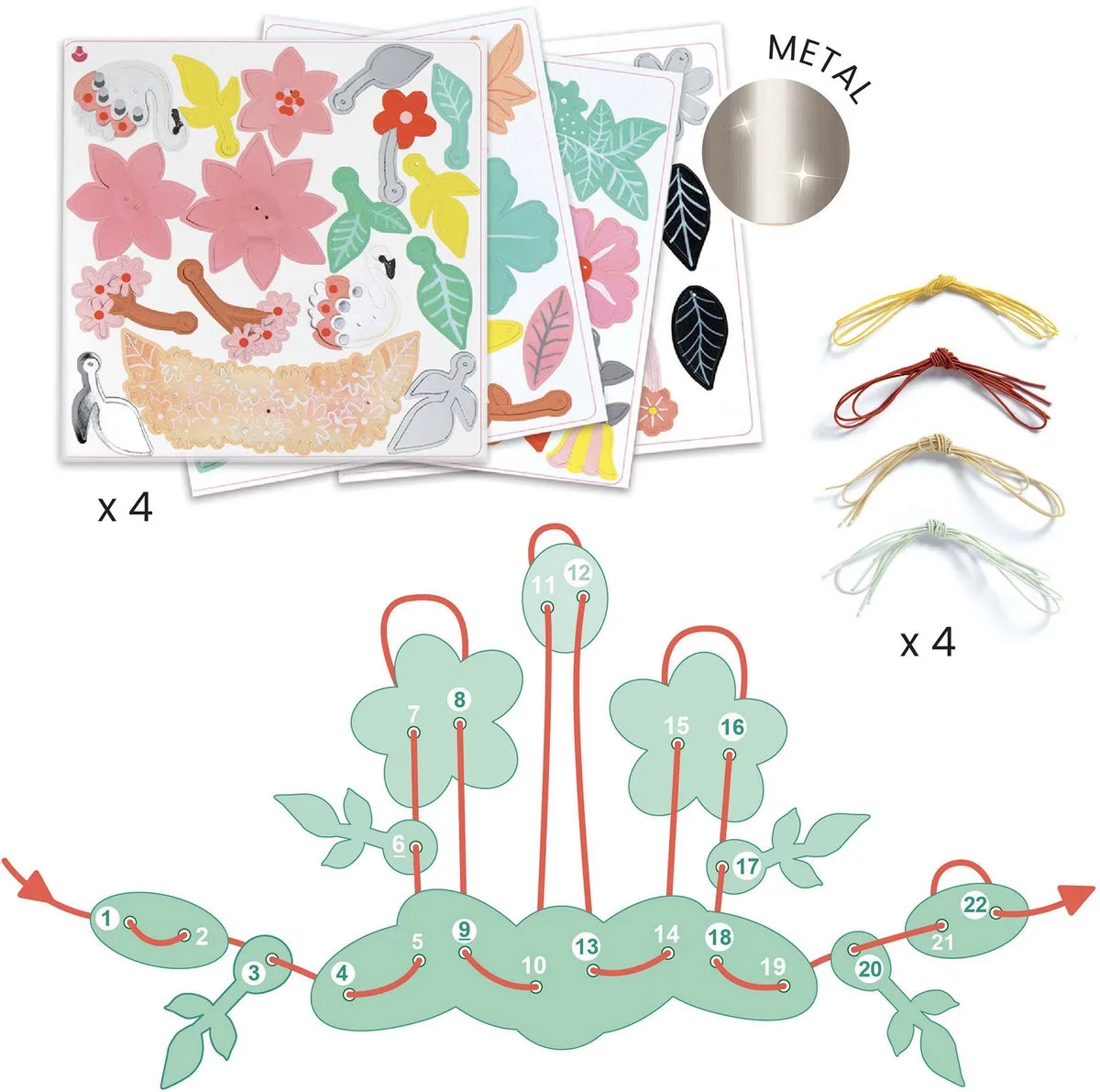 knutselset Colourful fun sieraden maken - FSC MIX. van Djeco in Meerkleurig – productfoto