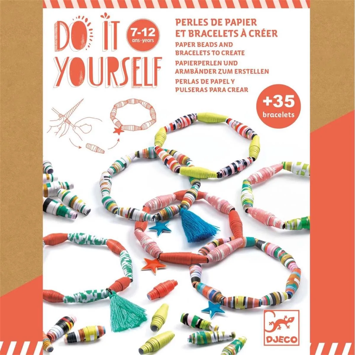 knutselset kleurrijke armbanden - Pop and colourful. de Djeco en Multicolore – photo du produit