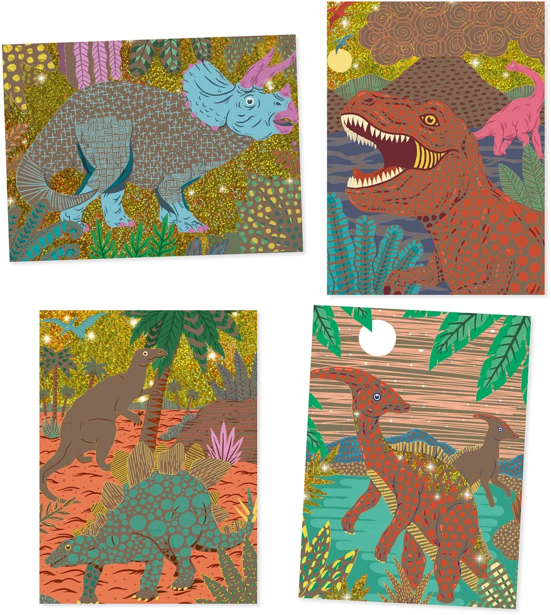 Knutselset Scratch | Dino's de Djeco en Multicolore – photo du produit