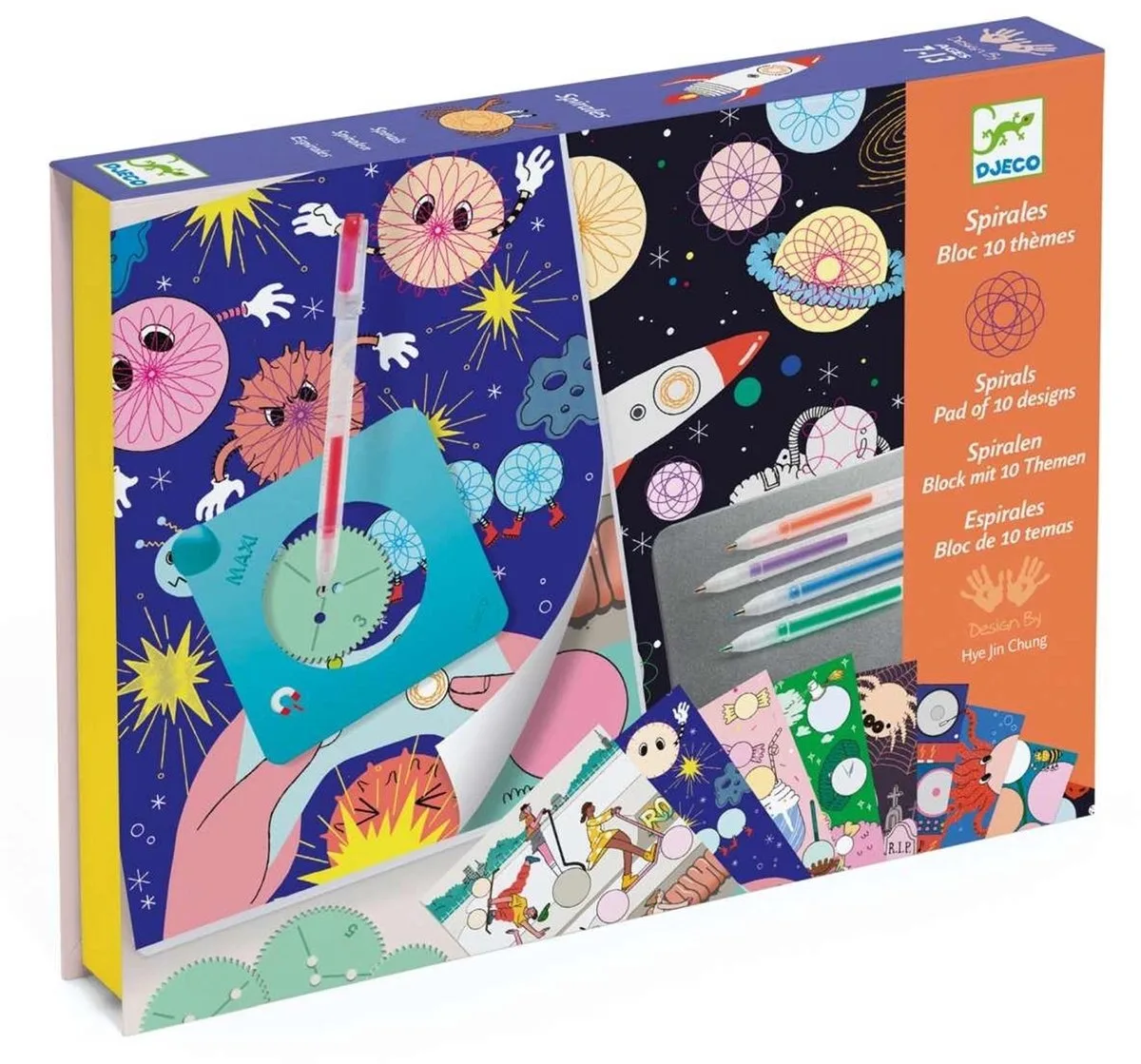 knutselset Spirals - Pad of 10 Designs van Djeco in Meerkleurig – productfoto