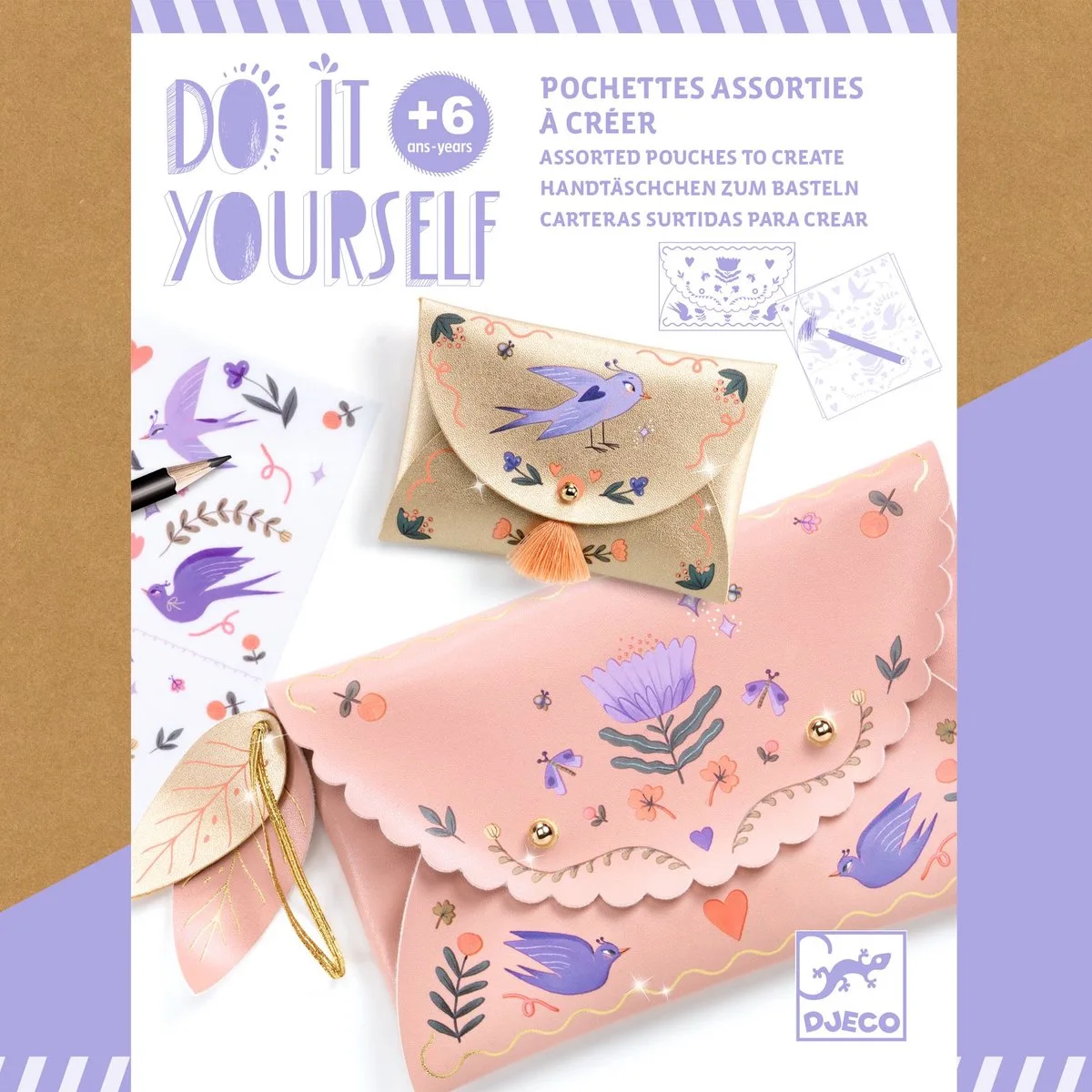 knutselset Sweet fashionista - creatieve tasjes maken. de Djeco en Multicolore – photo du produit