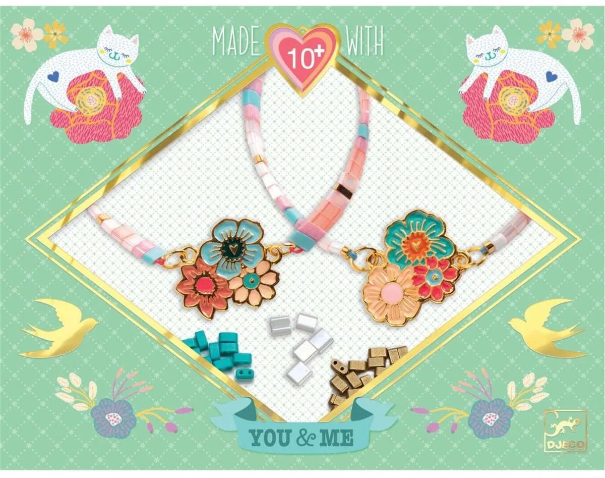 kralen en sieraden Tila and Flowers - creatieve armbanden set. by Djeco in Multicolour – product photo